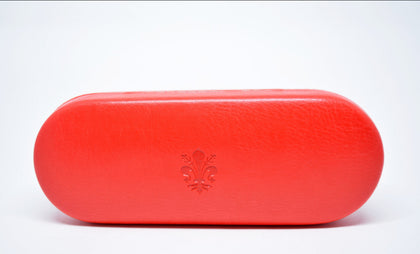 Large Leather Sunglasses Case Red-edocollection